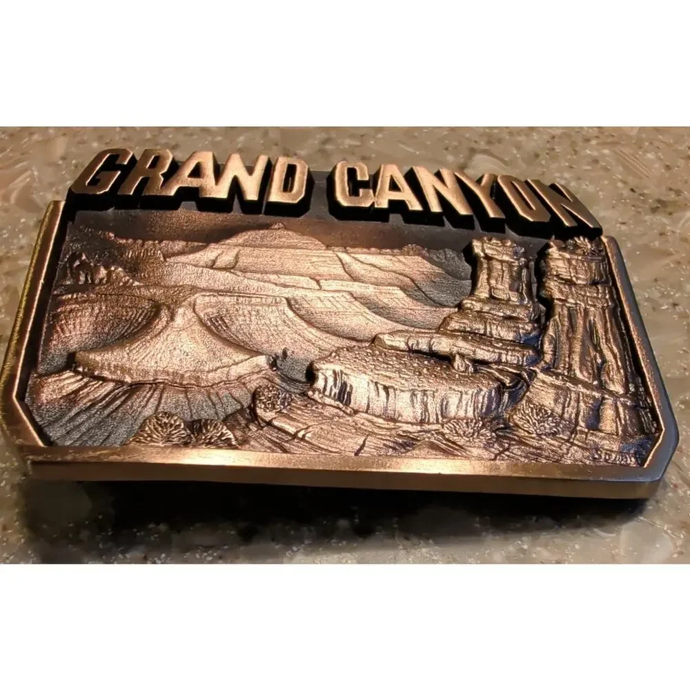 VTG Grand Canyon Solid Bronze Belt Buckle 3D Scenic Relief Sunwest Buckles USA